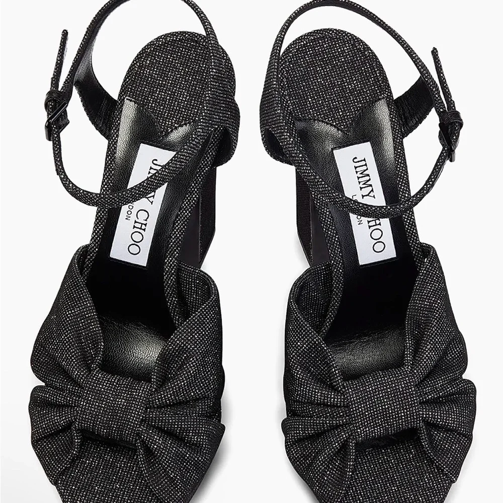 Jimmy Choo Heloise 120MM Glitter Platform Sandals size 39.5